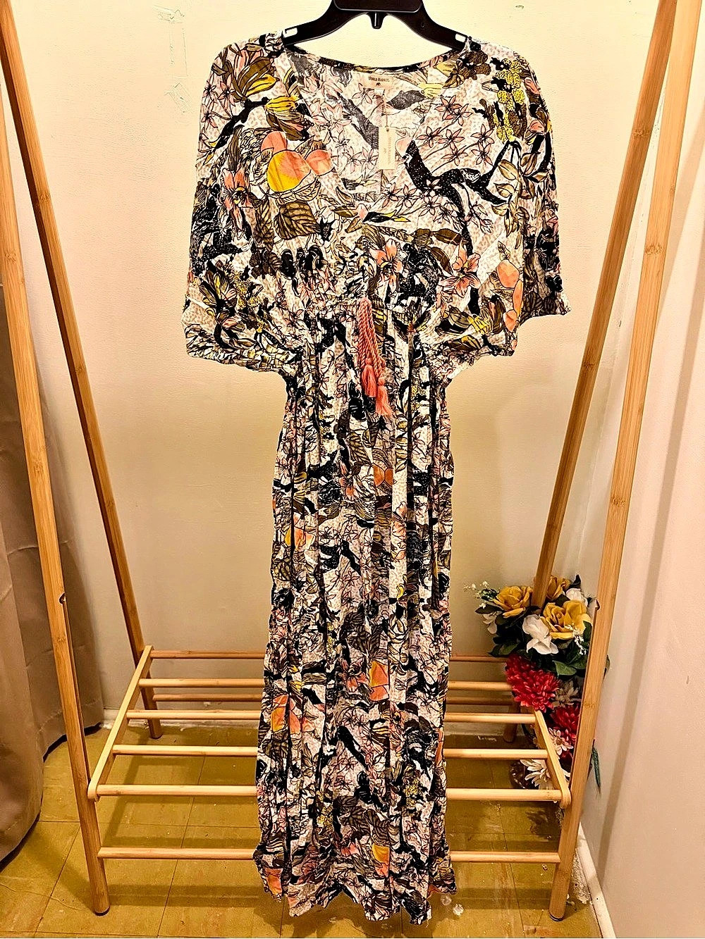WORLD MARKET Abstract Floral Maxi Dress Multicolor Size Medium